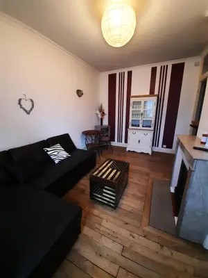 Coin salon dans l'établissement Joli appartement meublé