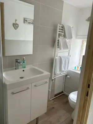 Salle de bains dans l'établissement La Marelle