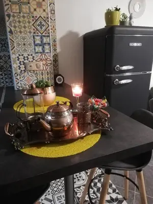 Cuisine ou kitchenette dans l'établissement Zahra dor