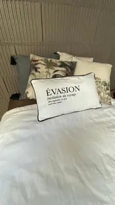 Un ou plusieurs lits dans un hébergement de l'établissement Maison d'hôtes à la Ferme Une Pause à la Guette