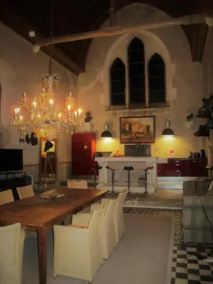 Coin salon dans l'établissement La chapelle de Melin