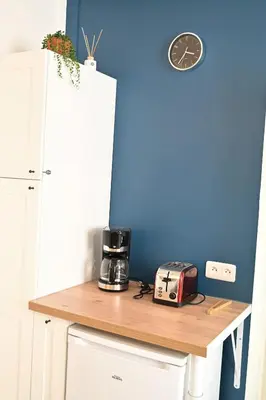 Cuisine ou kitchenette dans l'établissement Le Moutardier : chaleureux T2 au coeur de ville