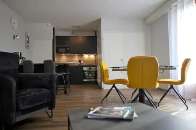 Cuisine ou kitchenette dans l'établissement L'Appart de La Grande Boutique du Vin Beaune