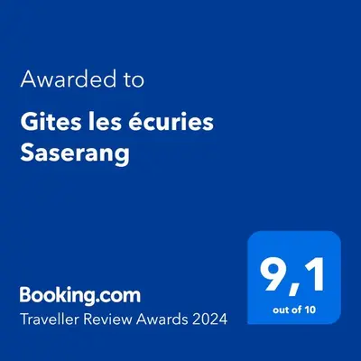 Certificat, récompense, panneau ou autre document affiché dans l'établissement Gites les écuries Saserang