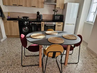 Cuisine ou kitchenette dans l'établissement Gite Le bout du monde
