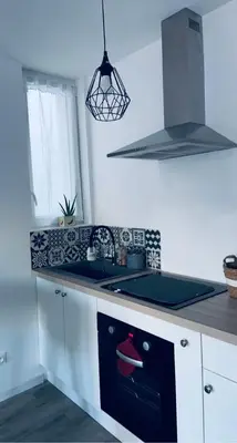Cuisine ou kitchenette dans l'établissement Le bon coin