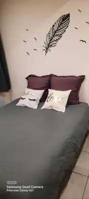 Un ou plusieurs lits dans un hébergement de l'établissement superbe appartement de 40m2 avec parking gratuit sur place