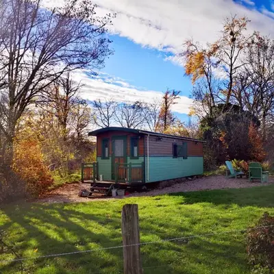 Roulotte de charme avec bain nordique et brasero - Autun