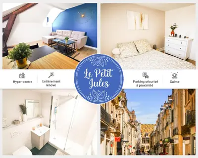 Un ou plusieurs lits dans un hébergement de l'établissement Appartement Cosy en Hypercentre - Le Petit Jules