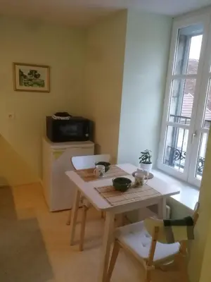 Cuisine ou kitchenette dans l'établissement Arbois, joli petit appartement plein centre