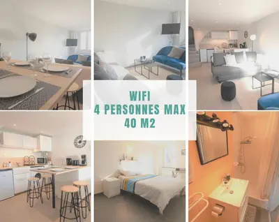 Cuisine ou kitchenette dans l'établissement CABANA & Duplex - Cluny à 20 minutes