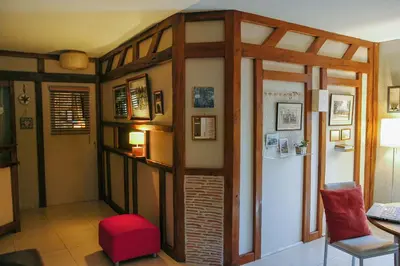 Coin salon dans l'établissement Au Grand Fête, B&B à la campagne