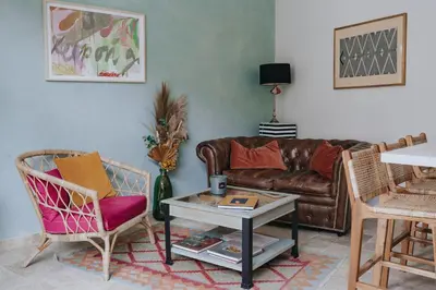 Coin salon dans l'établissement Le Gite de Tassigny