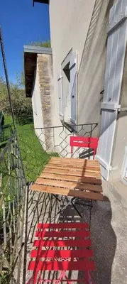 Balcon ou terrasse dans l'établissement Gîte chez Marianne- la halte Jurassienne - Lons Le Saunier
