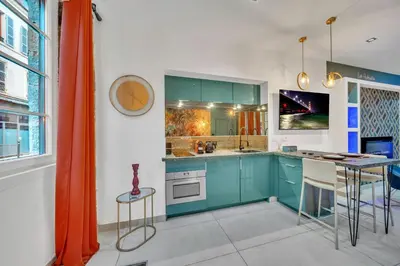 Cuisine ou kitchenette dans l'établissement Aphrodite suite de prestige