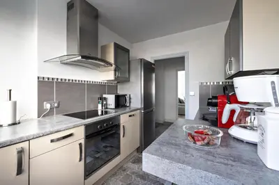Cuisine ou kitchenette dans l'établissement le zentop