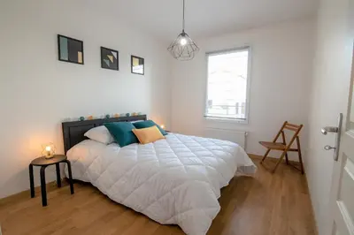 Un ou plusieurs lits dans un hébergement de l'établissement CABANA & Chic & Class - Proche Mâcon