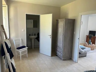 Salle de bains dans l'établissement Maison au coeur du Morvan