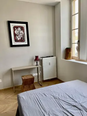 Un ou plusieurs lits dans un hébergement de l'établissement Superbe 40 m2 tout confort au cœur de Dijon