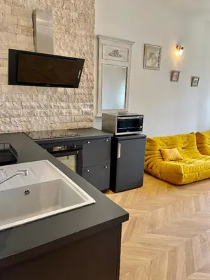 Coin salon dans l'établissement Superbe 40 m2 tout confort au cœur de Dijon