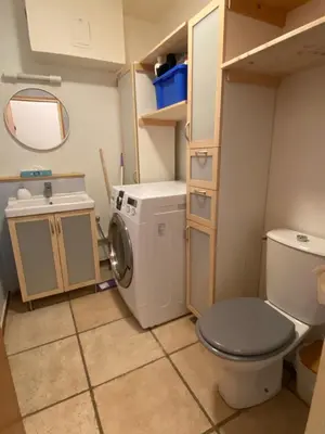 Salle de bains dans l'établissement Gîte de la tour de Paradis