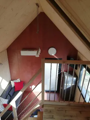 Coin salon dans l'établissement Les Lodges du Morvan