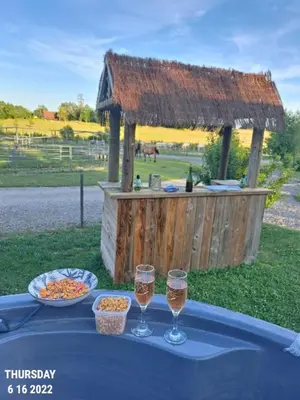 Boissons dans l'établissement Soirée romantique avec Bain Nordique sur Domaine Equestre, Studio Tout Confort
