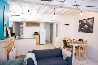 Cuisine ou kitchenette dans l'établissement Cosy Tournusien