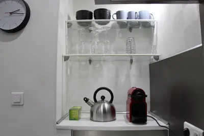 Cuisine ou kitchenette dans l'établissement joli 2 pièces avec cour privée
