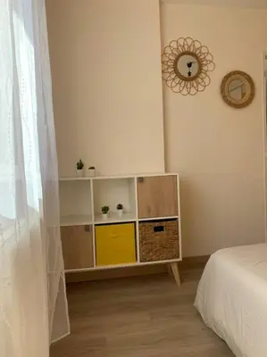 Un ou plusieurs lits dans un hébergement de l'établissement Gite chez Carolanne et Julien