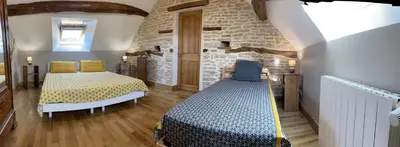 Un ou plusieurs lits dans un hébergement de l'établissement Le panorama des Hautes-Côtes