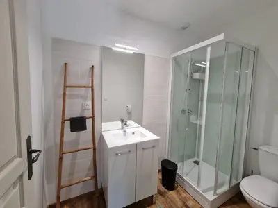 Salle de bains dans l'établissement Gîte des Tannières