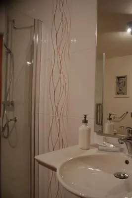 Salle de bains dans l'établissement Manoir Bonpassage