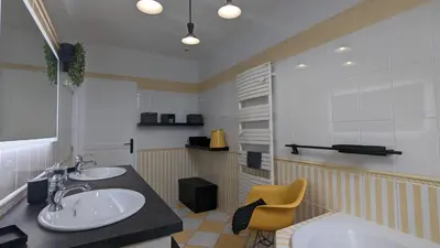 Cuisine ou kitchenette dans l'établissement Le Moulin de la Motte - 12 personnes