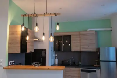 Cuisine ou kitchenette dans l'établissement Appartement Quai Jean Jaurès Le Panorama