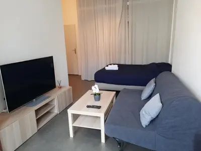 Télévision ou salle de divertissement dans l'établissement Grand T1 au calme - Dijon centre