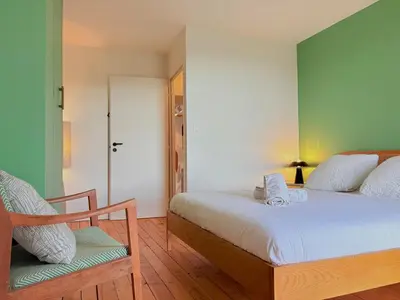 Un ou plusieurs lits dans un hébergement de l'établissement Maison nichée au coeur des vignes proche de Givry