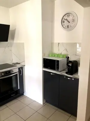 Cuisine ou kitchenette dans l'établissement Appartement Eluard