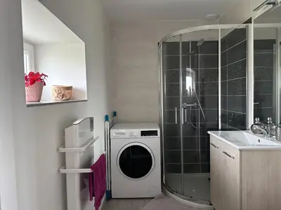 Salle de bains dans l'établissement Le Pâtis Karadok - le gîte à la ferme du Karadok'Inn
