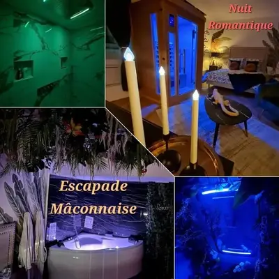 Spa-Sauna-Ciel de pluie tropicale-Champagne Nuit Romantique - Escapade Mâconnaise