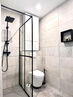 Salle de bains dans l'établissement Charmant appartement proche du centre ville