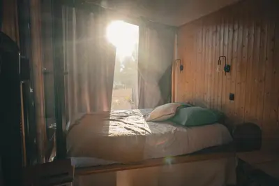Un ou plusieurs lits dans un hébergement de l'établissement Tiny House Morvan Bourgogne nature - 2h de Paris