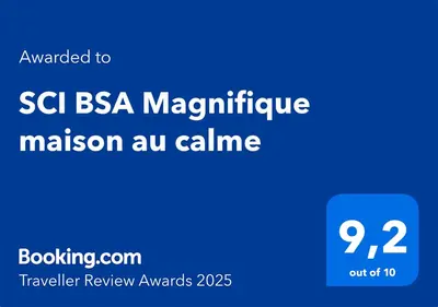 Certificat, récompense, panneau ou autre document affiché dans l'établissement SCI BSA Magnifique maison au calme