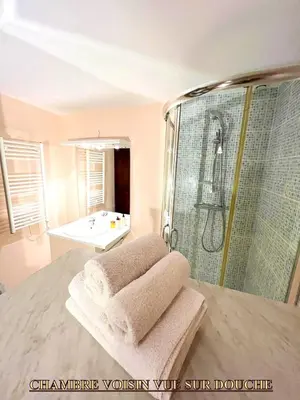 Salle de bains dans l'établissement Appartement charmant à Lacrost avec jardin privé - 60 m²