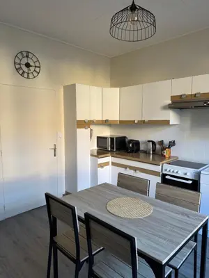 Cuisine ou kitchenette dans l'établissement Appartement T4 70m2 - meublé - centre ville - proche Thermes