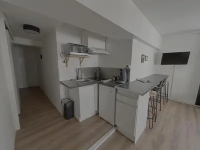 Cuisine ou kitchenette dans l'établissement Le Manhattan Monkey :au coeur du centre historique