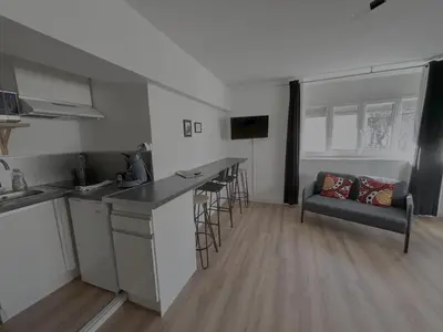 Cuisine ou kitchenette dans l'établissement Le Manhattan Monkey :au coeur du centre historique