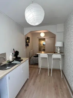 Cuisine ou kitchenette dans l'établissement Romarin - studio BSB / Godrans