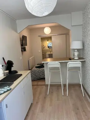 Cuisine ou kitchenette dans l'établissement Romarin - studio BSB / Godrans